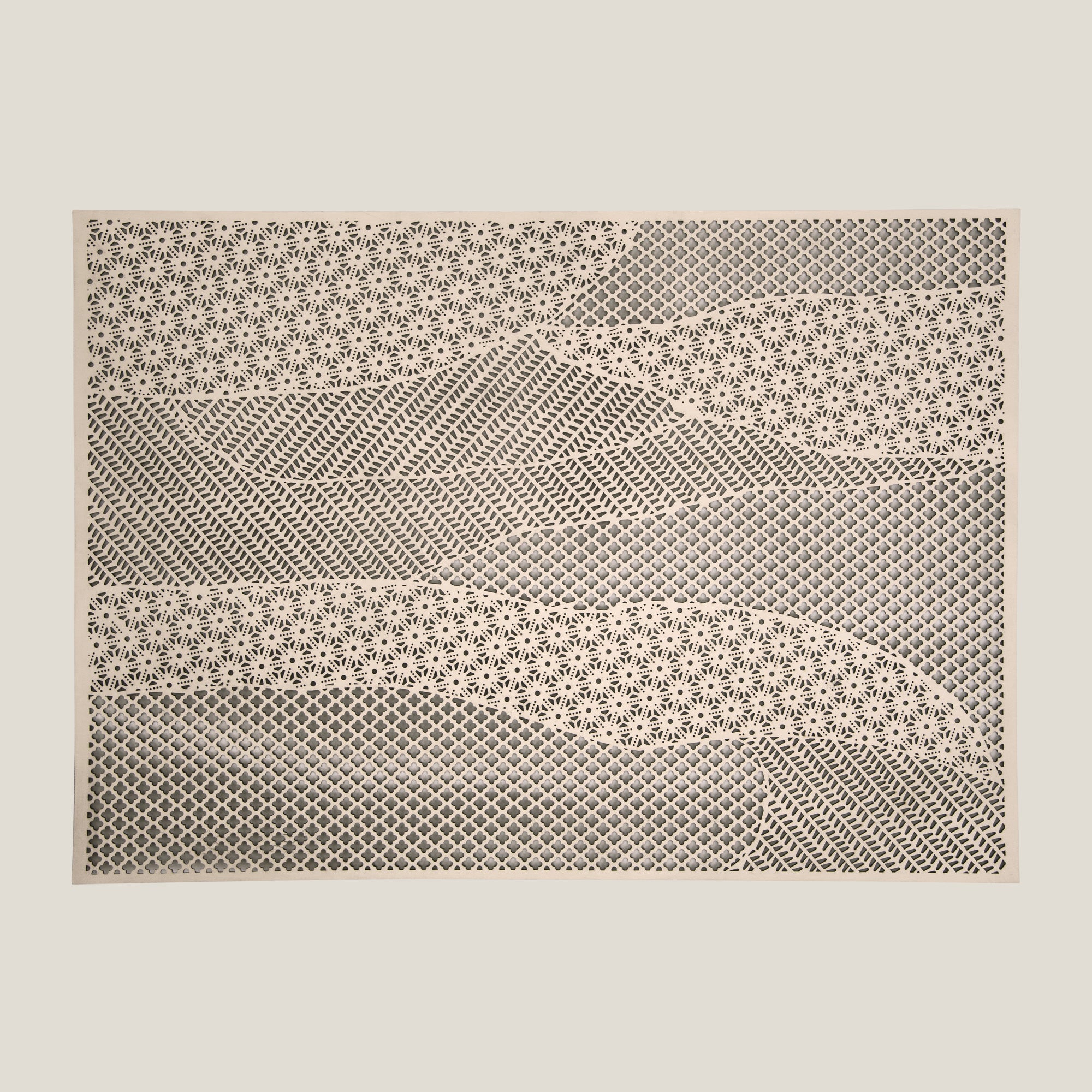 Pixel Dull Golden & Beige Placemat Set of 2