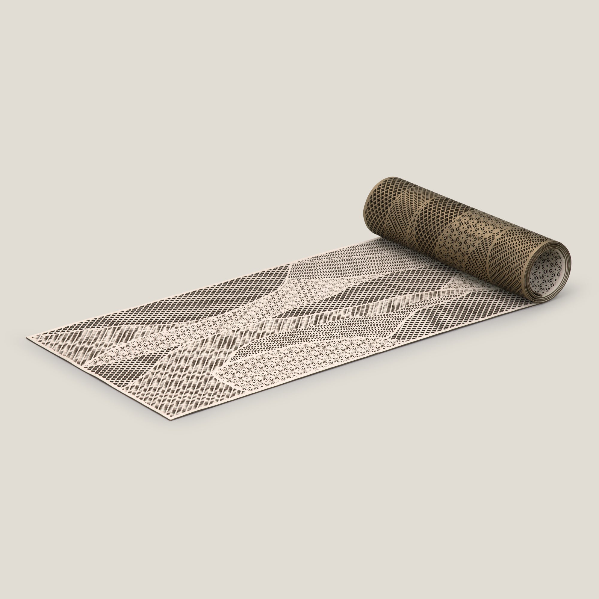 Pixel Dull Golden & Beige Table Runner