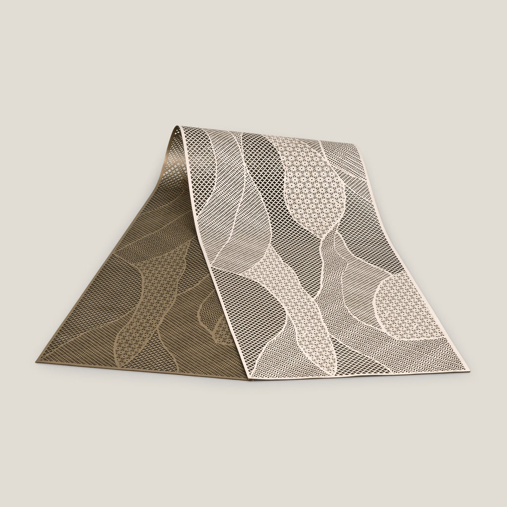 Pixel Dull Golden & Beige Table Runner