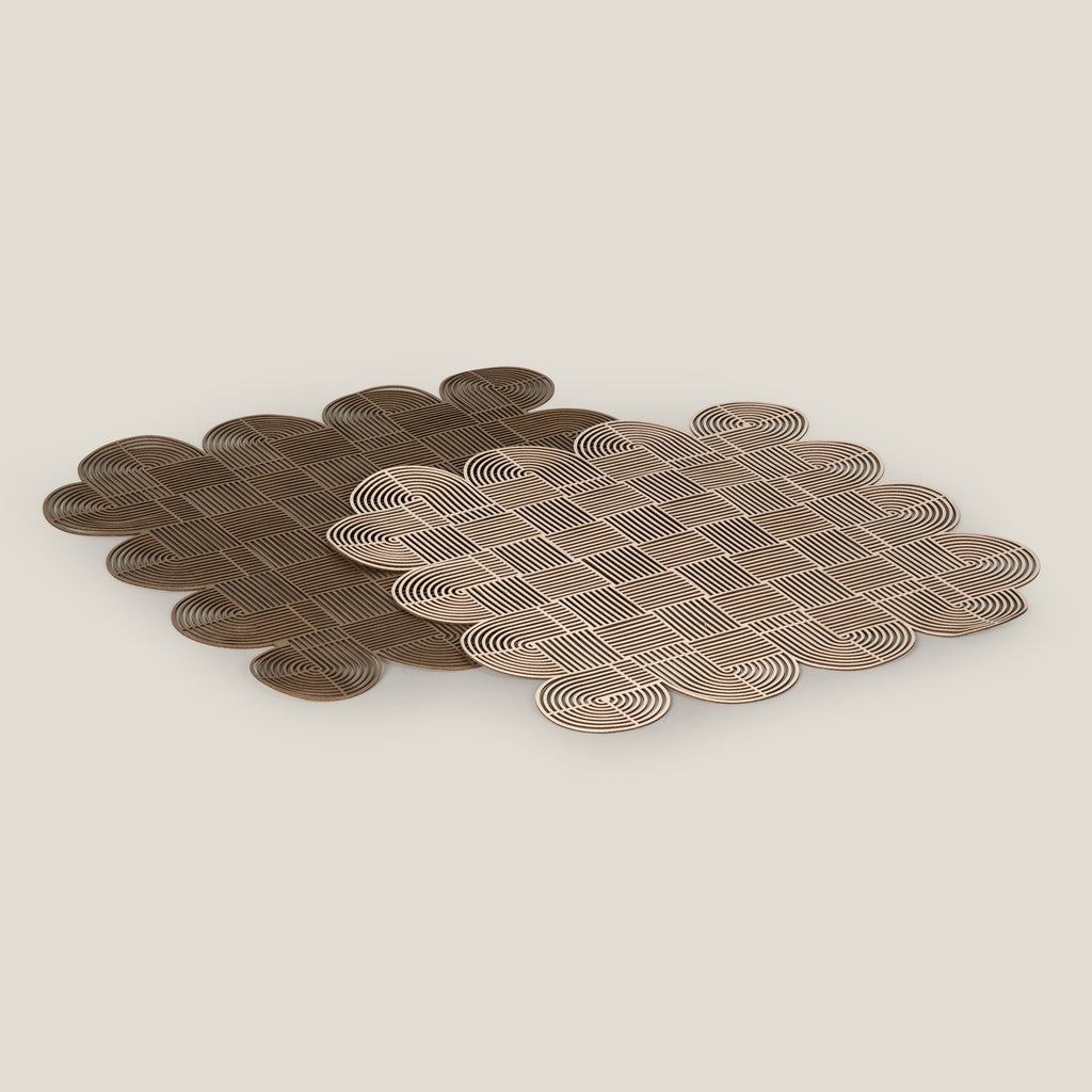 Alpha Beige & Dull Golden Reversible Placemat Set of 2