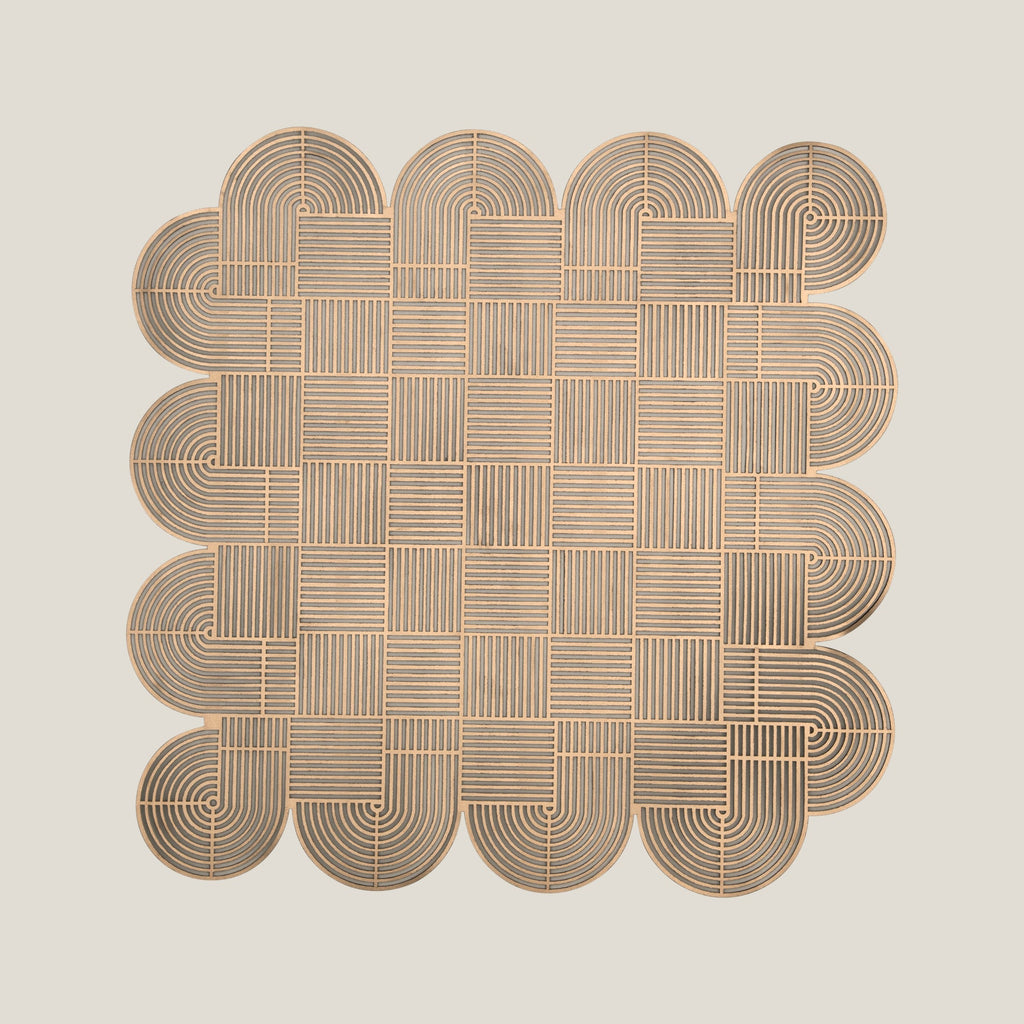 Alpha Beige & Dull Golden Reversible Placemat Set of 2