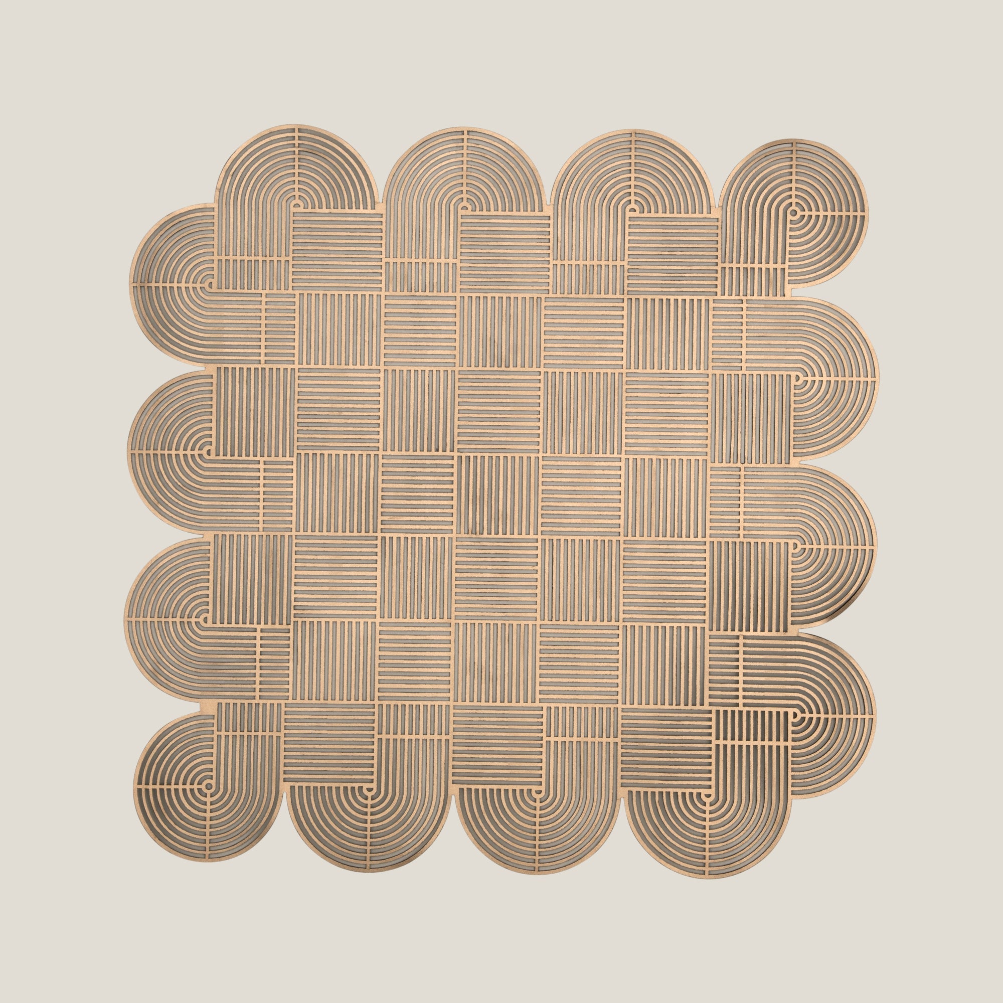 Alpha Beige & Dull Golden Reversible Placemat Set of 2