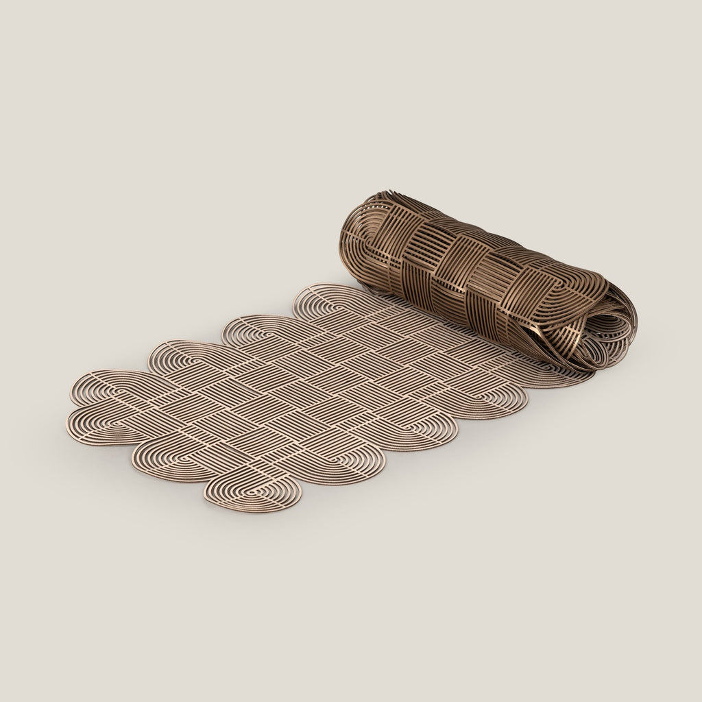 Alpha Beige & Dull Golden Reversible Table Runner