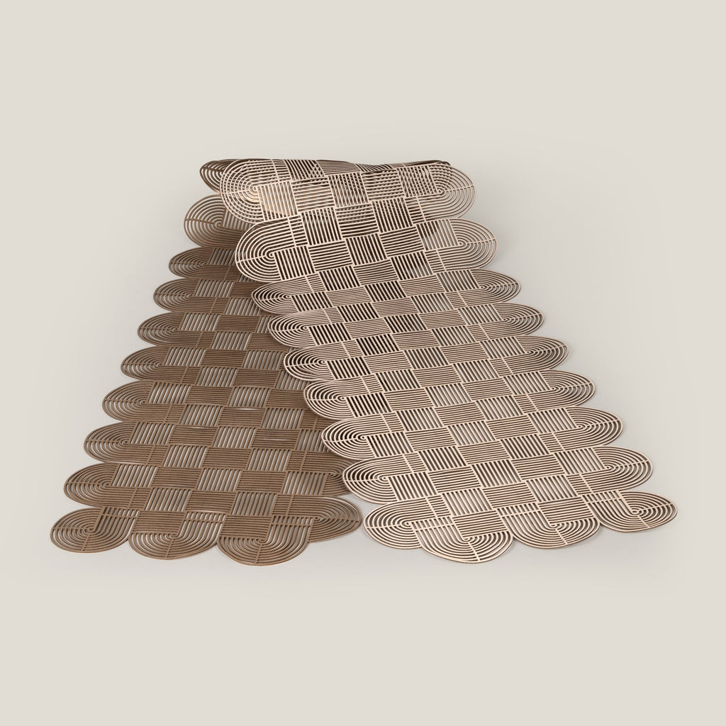 Alpha Beige & Dull Golden Reversible Table Runner